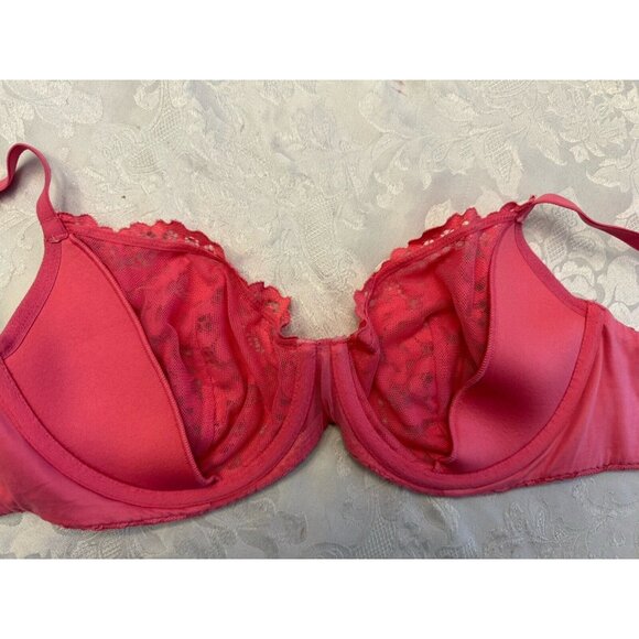 Victoria's Secret Bra 34DD Body By Victoria Unlined Demi Pink‎ Lace Lingerie - Picture 5 of 9